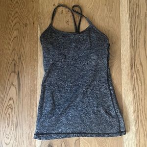 Grey and black lululemon athletic tank top